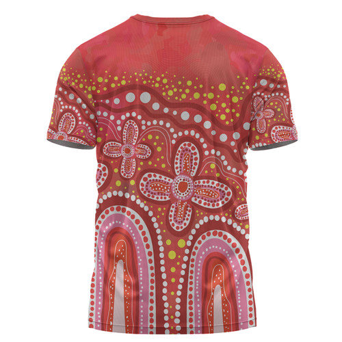 Australia Aboriginal T-shirt - Dot painting illustration in Aboriginal style Red T-shirt Australia Aboriginal T-shirt - Dot painting illustration in Aboriginal style Red T-shirt