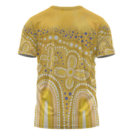 Australia Aboriginal T-shirt - Dot painting illustration in Aboriginal style Yellow T-shirt Australia Aboriginal T-shirt - Dot painting illustration in Aboriginal style Yellow T-shirt