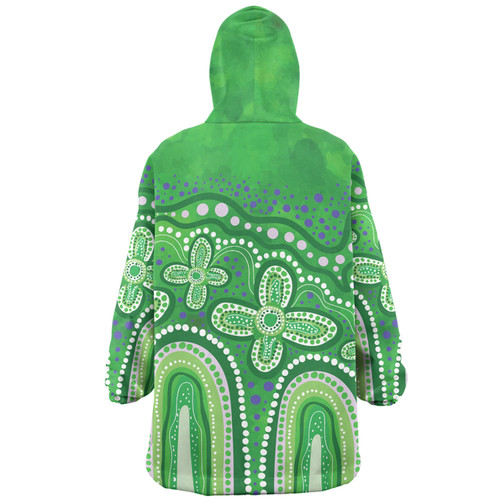 Australia Aboriginal Snug Hoodie - Dot painting illustration in Aboriginal style Green Snug Hoodie Australia Aboriginal Snug Hoodie - Dot painting illustration in Aboriginal style Green Snug Hoodie