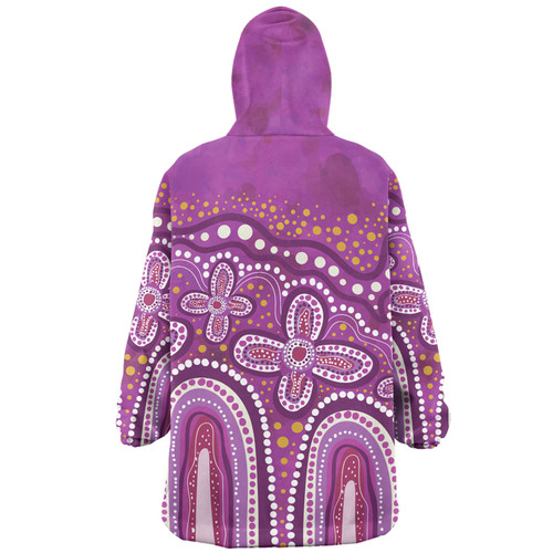 Australia Aboriginal Snug Hoodie - Dot painting illustration in Aboriginal style Pink Snug Hoodie Australia Aboriginal Snug Hoodie - Dot painting illustration in Aboriginal style Pink Snug Hoodie