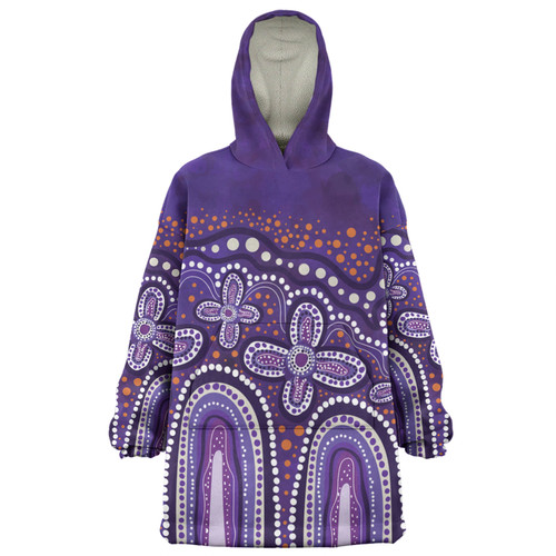 Australia Aboriginal Snug Hoodie - Dot painting illustration in Aboriginal style Purple Snug Hoodie