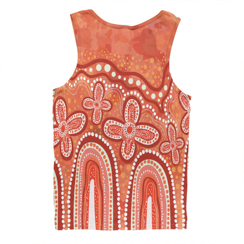 Australia Aboriginal Men Singlet - Dot painting illustration in Aboriginal style Orange Men Singlet Australia Aboriginal Men Singlet - Dot painting illustration in Aboriginal style Orange Men Singlet