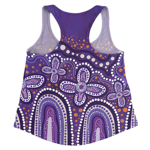Australia Aboriginal Women Racerback Singlet - Dot painting illustration in Aboriginal style Purple Women Racerback Singlet Australia Aboriginal Women Racerback Singlet - Dot painting illustration in Aboriginal style Purple Women Racerback Singlet