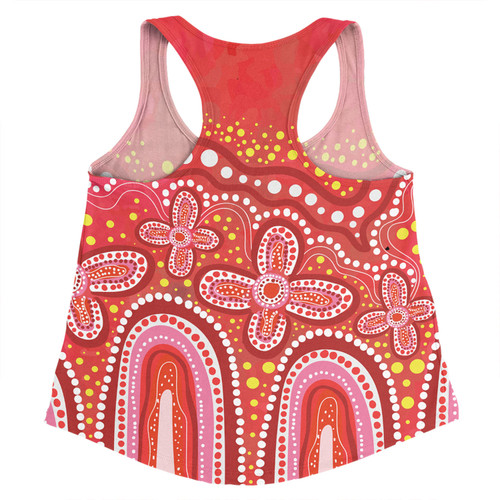 Australia Aboriginal Women Racerback Singlet - Dot painting illustration in Aboriginal style Red Women Racerback Singlet Australia Aboriginal Women Racerback Singlet - Dot painting illustration in Aboriginal style Red Women Racerback Singlet