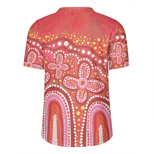 Australia Aboriginal Rugby Jersey - Dot painting illustration in Aboriginal style Red Rugby Jersey Australia Aboriginal Rugby Jersey - Dot painting illustration in Aboriginal style Red Rugby Jersey