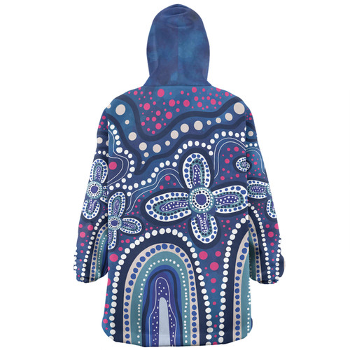 Australia Aboriginal Snug Hoodie - Dot painting illustration in Aboriginal style Blue Snug Hoodie Australia Aboriginal Snug Hoodie - Dot painting illustration in Aboriginal style Blue Snug Hoodie