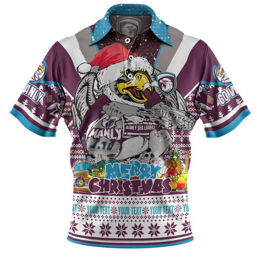Manly Warringah Sea Eagles Christmas Custom Polo Shirt - Manly Santa Aussie Big Things Polo Shirt Manly Warringah Sea Eagles Christmas Custom Polo Shirt - Manly Santa Aussie Big Things Polo Shirt