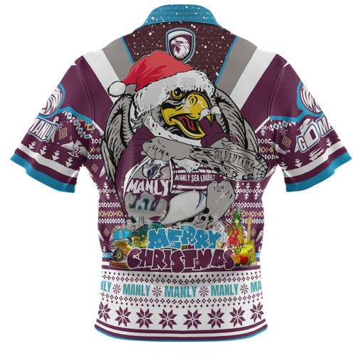 Manly Warringah Sea Eagles Christmas Custom Polo Shirt - Manly Santa Aussie Big Things Polo Shirt Manly Warringah Sea Eagles Christmas Custom Polo Shirt - Manly Santa Aussie Big Things Polo Shirt