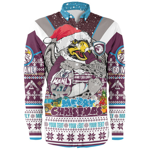 Manly Warringah Sea Eagles Christmas Custom Long Sleeve Shirt - Manly Santa Aussie Big Things Long Sleeve Shirt Manly Warringah Sea Eagles Christmas Custom Long Sleeve Shirt - Manly Santa Aussie Big Things Long Sleeve Shirt