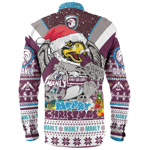 Manly Warringah Sea Eagles Christmas Custom Long Sleeve Shirt - Manly Santa Aussie Big Things Long Sleeve Shirt Manly Warringah Sea Eagles Christmas Custom Long Sleeve Shirt - Manly Santa Aussie Big Things Long Sleeve Shirt