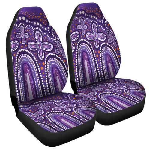 Australia Aboriginal Car Seat Cover - Dot painting illustration in Aboriginal style Purple Car Seat Cover Australia Aboriginal Car Seat Cover - Dot painting illustration in Aboriginal style Purple Car Seat Cover