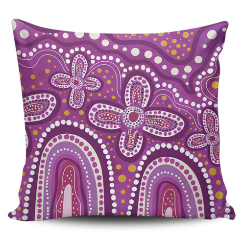 Australia Aboriginal Pillow Cases - Dot painting illustration in Aboriginal style Pink Pillow Cases Australia Aboriginal Pillow Cases - Dot painting illustration in Aboriginal style Pink Pillow Cases