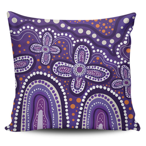 Australia Aboriginal Pillow Cases - Dot painting illustration in Aboriginal style Purple Pillow Cases Australia Aboriginal Pillow Cases - Dot painting illustration in Aboriginal style Purple Pillow Cases
