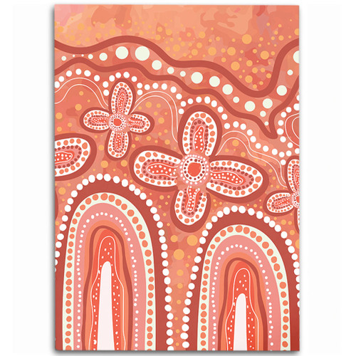 Australia Aboriginal Area Rug - Dot painting illustration in Aboriginal style Orange Area Rug Australia Aboriginal Area Rug - Dot painting illustration in Aboriginal style Orange Area Rug