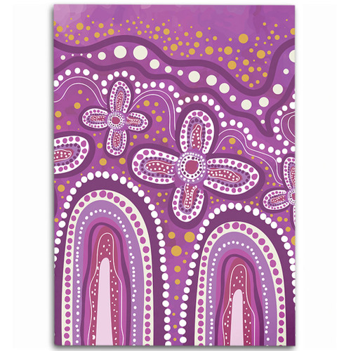 Australia Aboriginal Area Rug - Dot painting illustration in Aboriginal style Pink Area Rug Australia Aboriginal Area Rug - Dot painting illustration in Aboriginal style Pink Area Rug