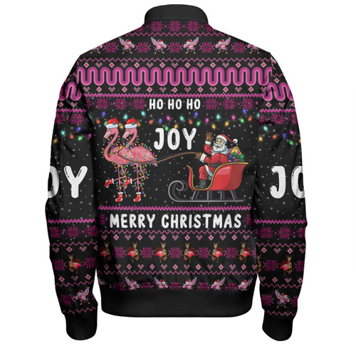 Australia Christmas Custom Bomber Jacket - Aussie Christmas Pink Flamingo Santa Sleigh Bomber Jacket Australia Christmas Custom Bomber Jacket - Aussie Christmas Pink Flamingo Santa Sleigh Bomber Jacket