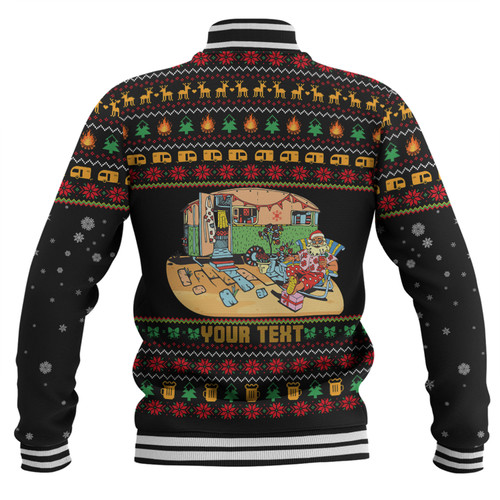 Australia Christmas Custom Baseball Jacket - Aussie Christmas Merry Campers Baseball Jacket Australia Christmas Custom Baseball Jacket - Aussie Christmas Merry Campers Baseball Jacket