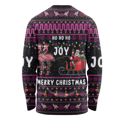 Australia Christmas Custom Long Sleeve T-shirt - Aussie Christmas Pink Flamingo Santa Sleigh Long Sleeve T-shirt Australia Christmas Custom Long Sleeve T-shirt - Aussie Christmas Pink Flamingo Santa Sleigh Long Sleeve T-shirt