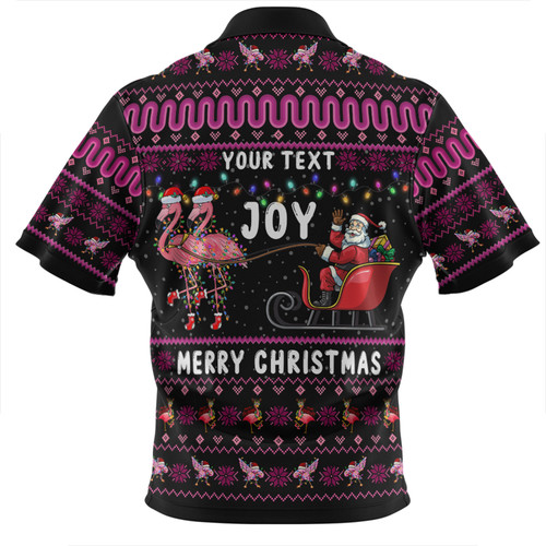Australia Christmas Custom Zip Polo Shirt - Aussie Christmas Pink Flamingo Santa Sleigh Zip Polo Shirt Australia Christmas Custom Zip Polo Shirt - Aussie Christmas Pink Flamingo Santa Sleigh Zip Polo Shirt