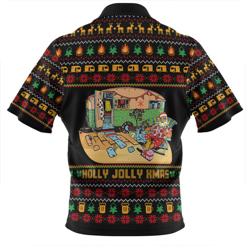 Australia Christmas Custom Zip Polo Shirt - Aussie Christmas Merry Campers Zip Polo Shirt Australia Christmas Custom Zip Polo Shirt - Aussie Christmas Merry Campers Zip Polo Shirt