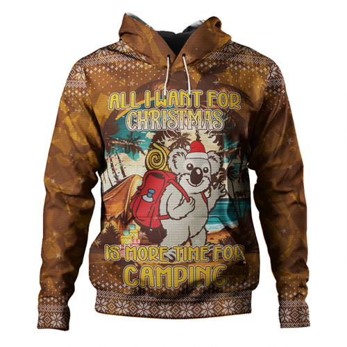 Australia Camping Christmas Hoodie - All I Want For Xmas Is More Time For Camping Hoodie