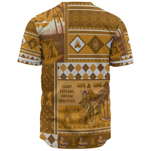 Australia Camping Christmas Baseball Shirt - Xmas Camping With Kangaroo Vintage Baseball Shirt Australia Camping Christmas Baseball Shirt - Xmas Camping With Kangaroo Vintage Baseball Shirt