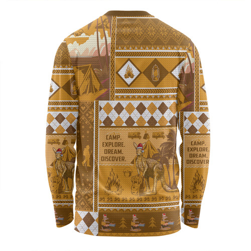 Australia Camping Christmas Long Sleeve T-shirt - Xmas Camping With Kangaroo Vintage Long Sleeve T-shirt Australia Camping Christmas Long Sleeve T-shirt - Xmas Camping With Kangaroo Vintage Long Sleeve T-shirt