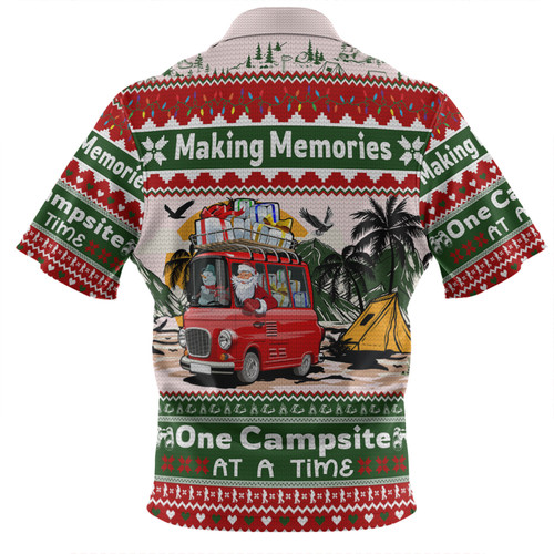 Australia Camping Christmas Zip Polo Shirt - Making Memories One Campsite At A Time Zip Polo Shirt Australia Camping Christmas Zip Polo Shirt - Making Memories One Campsite At A Time Zip Polo Shirt