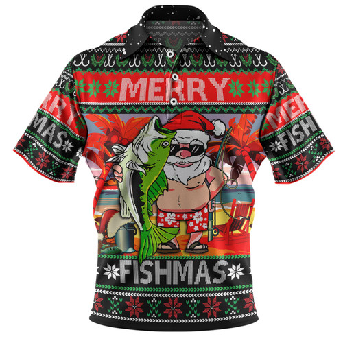 Australia Christmas Fishing Polo Shirt - Merrry Fishmas Angler Santa Claus Polo Shirt