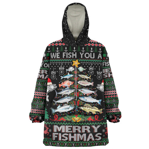 Australia Christmas Fishing Snug Hoodie - Merrry Fishmas Fishing Rod Christmas Tree Snug Hoodie