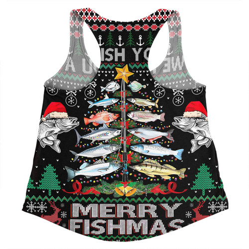 Australia Christmas Fishing Women Racerback Singlet - Merrry Fishmas Fishing Rod Christmas Tree Women Racerback Singlet Australia Christmas Fishing Women Racerback Singlet - Merrry Fishmas Fishing Rod Christmas Tree Women Racerback Singlet