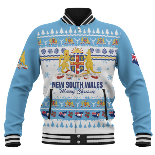 New South Wales Christmas Baseball Jacket - Merry Chrissie Baseball Jacket