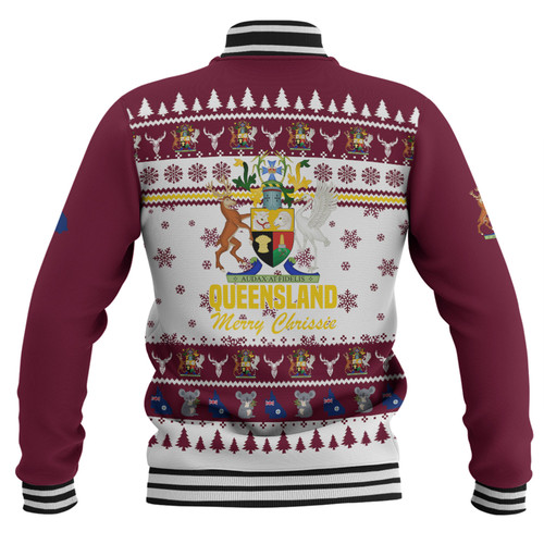 Queensland Christmas Baseball Jacket - Merry Chrissie Baseball Jacket Queensland Christmas Baseball Jacket - Merry Chrissie Baseball Jacket