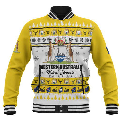 Western Australia Christmas Baseball Jacket - Merry Chrissie Baseball Jacket