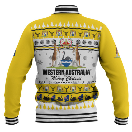 Western Australia Christmas Baseball Jacket - Merry Chrissie Baseball Jacket Western Australia Christmas Baseball Jacket - Merry Chrissie Baseball Jacket