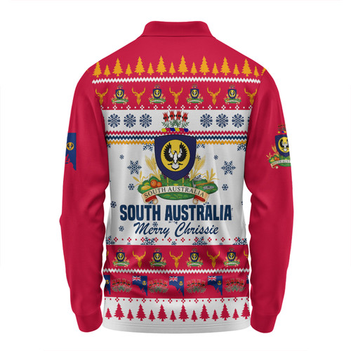 South Australia Christmas Long Sleeve Polo Shirt - Merry Chrissie Long Sleeve Polo Shirt South Australia Christmas Long Sleeve Polo Shirt - Merry Chrissie Long Sleeve Polo Shirt