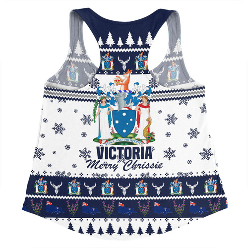 Victoria Christmas Women Racerback Singlet - Merry Chrissie Women Racerback Singlet Victoria Christmas Women Racerback Singlet - Merry Chrissie Women Racerback Singlet