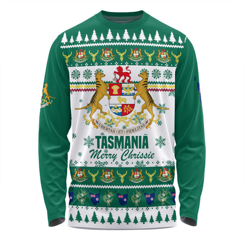Tasmania Christmas Long Sleeve T-shirt - Merry Chrissie Long Sleeve T-shirt