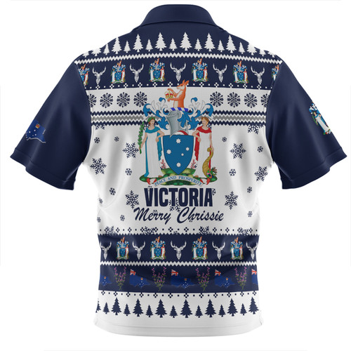Victoria Christmas Zip Polo Shirt - Merry Chrissie Zip Polo Shirt Victoria Christmas Zip Polo Shirt - Merry Chrissie Zip Polo Shirt