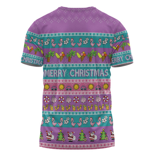 Australia Personalised Christmas T-shirt - Purple Summer Vibes Chrissie Present Australia Personalised Christmas T-shirt - Purple Summer Vibes Chrissie Present