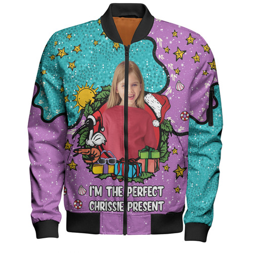 Australia Christmas Custom Bomber Jacket - I'm the Perfect Present Purple Bomber Jacket Australia Christmas Custom Bomber Jacket - I'm the Perfect Present Purple Bomber Jacket