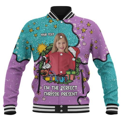 Australia Christmas Custom Baseball Jacket - I'm the Perfect Present Purple Baseball Jacket