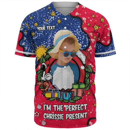 Australia Christmas Custom Baseball Shirt - I'm the Perfect Present Blue Baseball Shirt