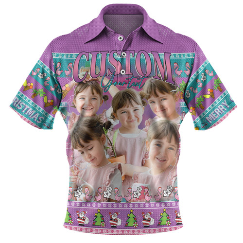 Australia Christmas Custom Polo Shirt - Personalised Purple Summer Vibes Chrissie Present Polo Shirt