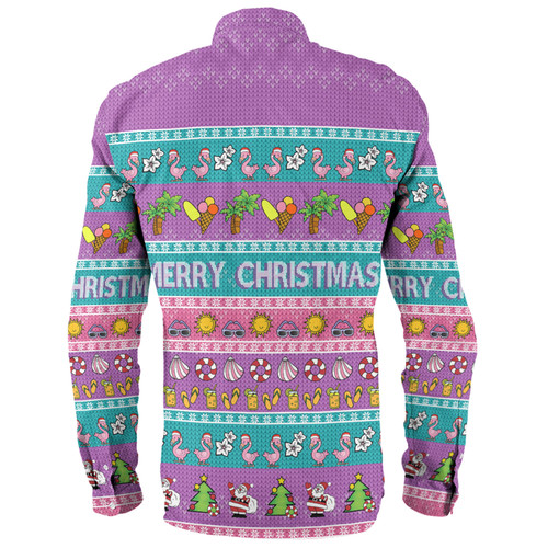 Australia Christmas Custom Long Sleeve Shirt - Personalised Purple Summer Vibes Chrissie Present Long Sleeve Shirt Australia Christmas Custom Long Sleeve Shirt - Personalised Purple Summer Vibes Chrissie Present Long Sleeve Shirt