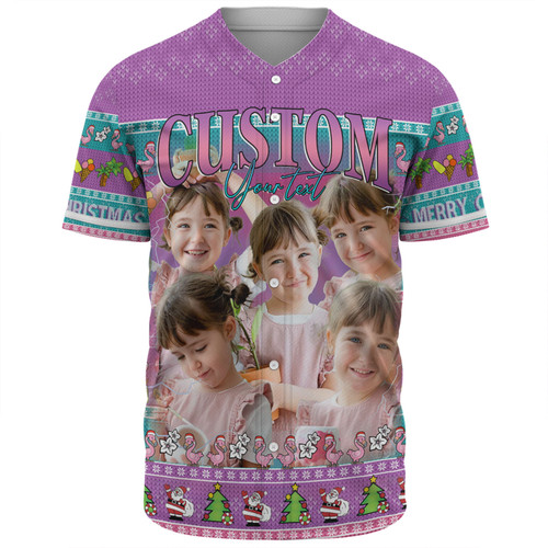 Australia Christmas Custom Baseball Shirt - Personalised Purple Summer Vibes Chrissie Present Baseball Shirt