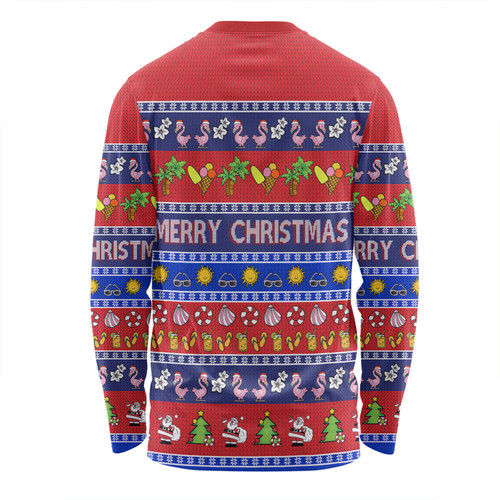 Australia Christmas Custom Long Sleeve T-shirt - Personalised Blue Summer Vibes Chrissie Present Long Sleeve T-shirt Australia Christmas Custom Long Sleeve T-shirt - Personalised Blue Summer Vibes Chrissie Present Long Sleeve T-shirt