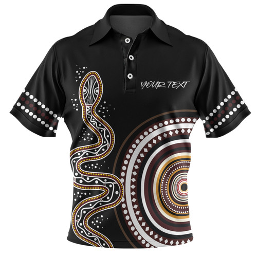 Australia Rainbow Serpent Aboriginal Custom Polo Shirt - Dreamtime Mother of Life Black Polo Shirt Australia Rainbow Serpent Aboriginal Custom Polo Shirt - Dreamtime Mother of Life Black Polo Shirt