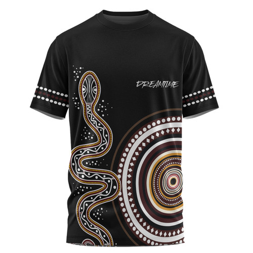 Australia Rainbow Serpent Aboriginal Custom T-shirt - Dreamtime Mother of Life Black T-shirt