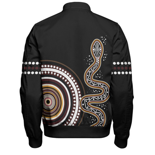 Australia Rainbow Serpent Aboriginal Custom Bomber Jacket - Dreamtime Mother of Life Black Bomber Jacket Australia Rainbow Serpent Aboriginal Custom Bomber Jacket - Dreamtime Mother of Life Black Bomber Jacket
